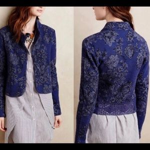 Anthropologie Knitted & Knotted Floral Cardigan